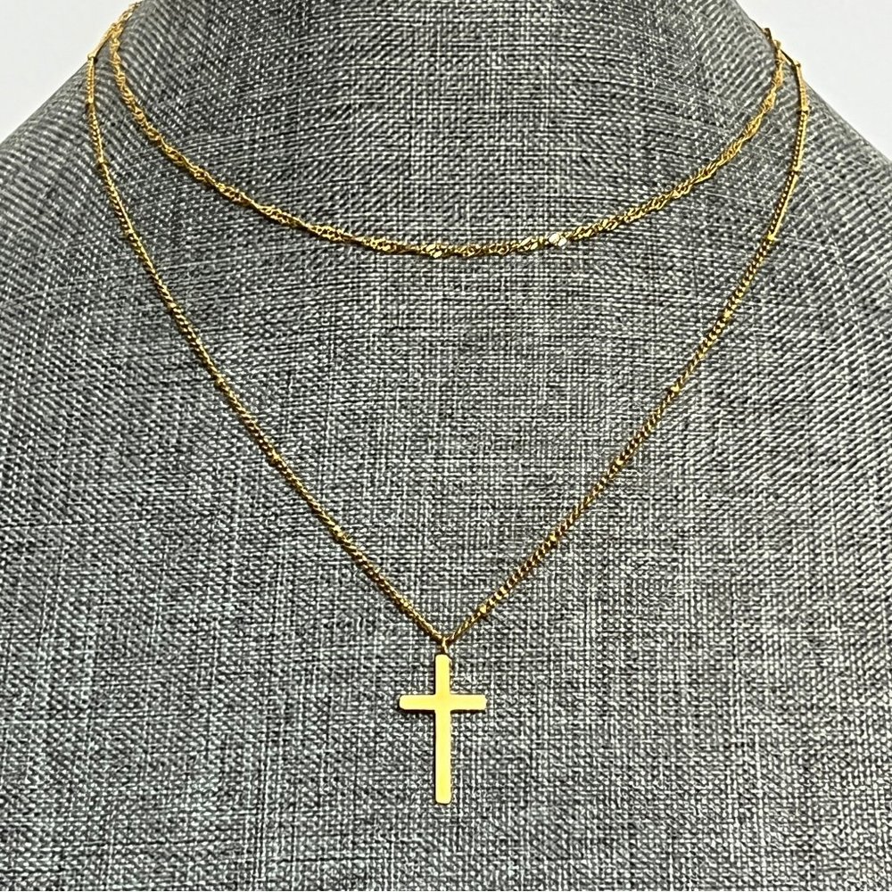 Layered Cross Necklace Women Cross Choker Necklace Faith Jewelry Cross Necklace - Picture 4 of 14